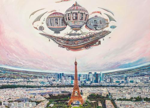 La Villa de París. Mixta sobre lienzo. 120  x  140 cm. 2018