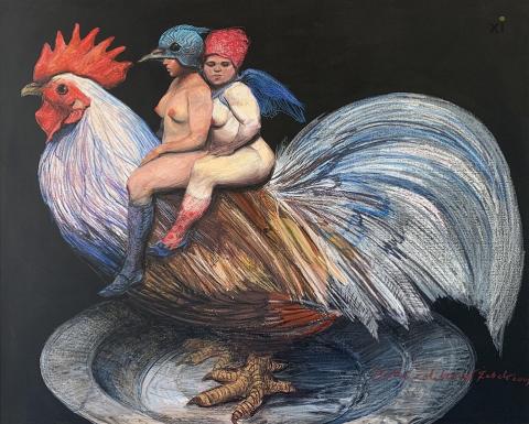 Roberto Fabelo, "Gallo Coliblanco". 