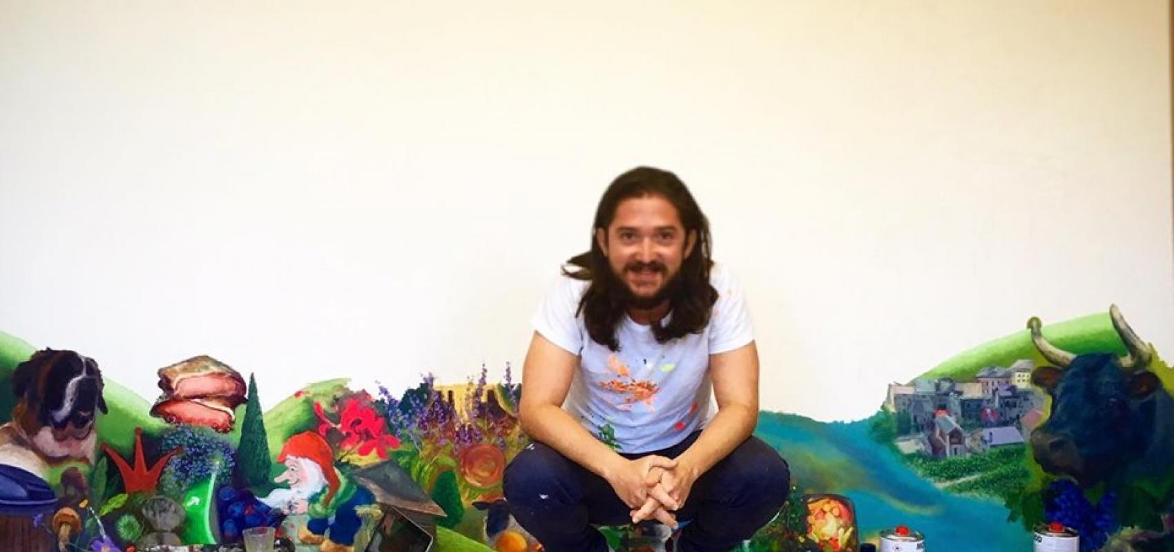 El joven pintor cubano Alberto Lago, artista oficial de los Latin Grammy 2019